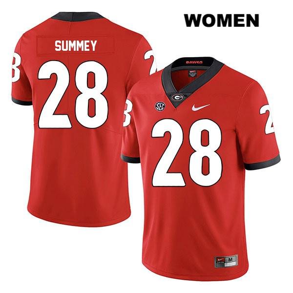 Georgia Bulldogs Women's Anthony Summey #28 NCAA Legend Authentic Red Nike Stitched College Football Jersey RRW1356KR